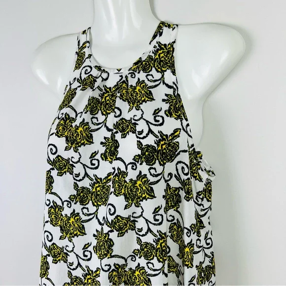 Cue Women’s Tank Top Floral White Yellow Office Relaxed Fit Size 6 (suit 8 also) - Picture 3 of 8